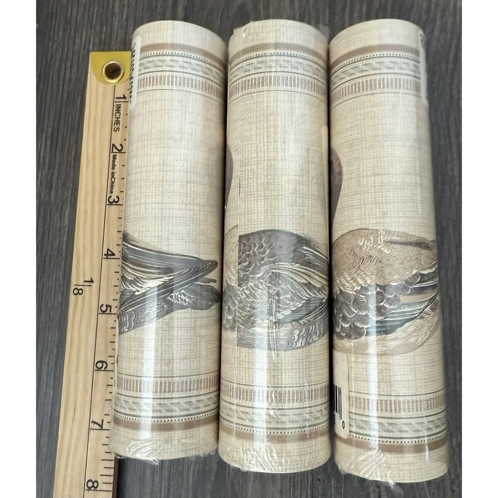 3 New Vintage Rolls Of Duck Wall Paper Border Prepared 5 Yards Each Cottage Core